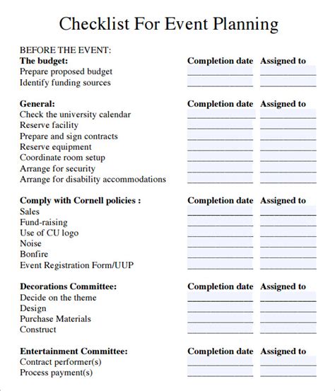 event planning checklist printable.